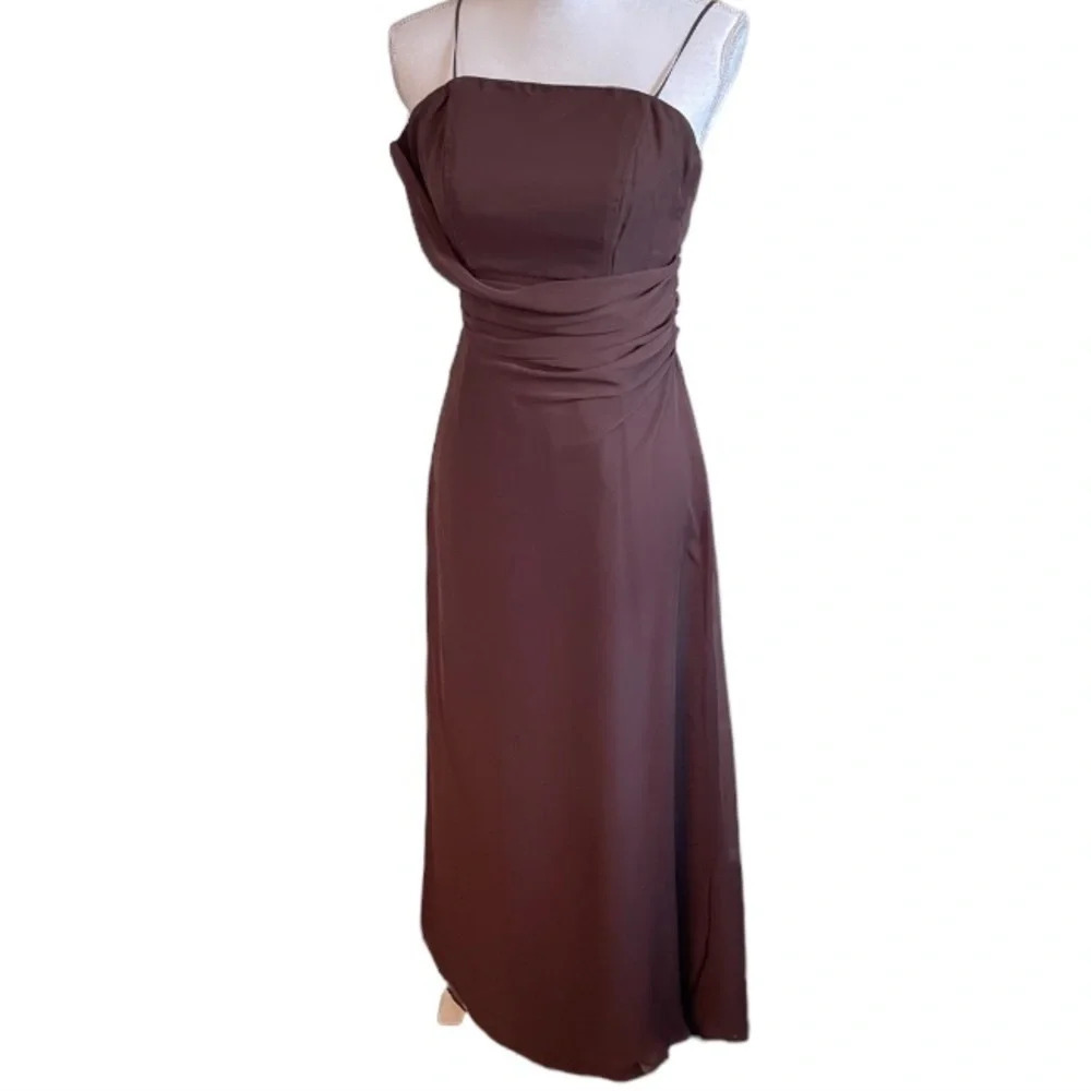 Anthropologie WToo by Watters&Watters chiffon strapless draping bridesmaid dress - Picture 2 of 11